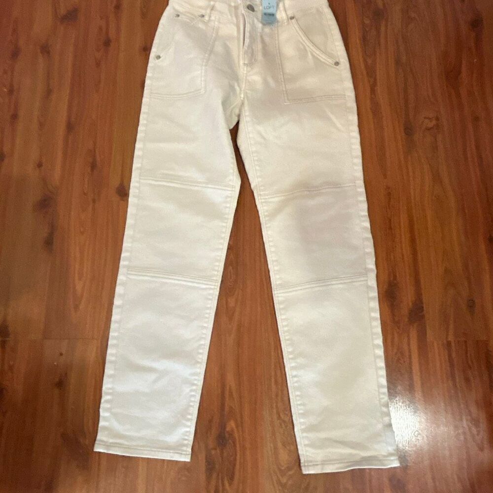 NWT Loft beige the girlfriend midrise jeans size 25 petite inseam